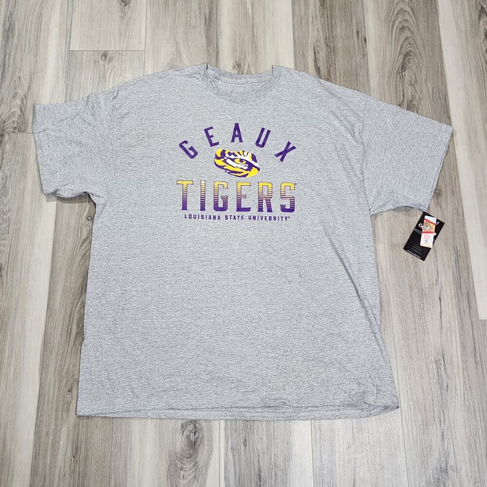 LSU Tigers T-Shirt Men's 2XL Gray Captivating Short Sleeve New